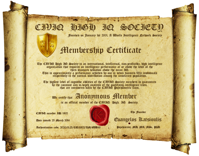 New CIVIQ Membership Certificate